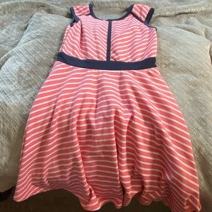 salmon/pink and white striped dress